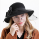 Pure Wool Ladies Banquet Lace Mesh Flower Big Brim Fisherman Hat