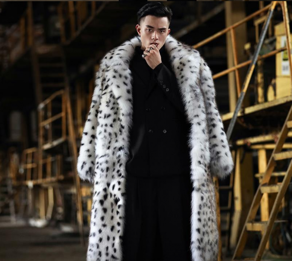 Men's Fur Coat Imitated Fox Fur Long Coat