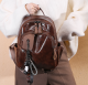 Simple and versatile soft leather schoolbag