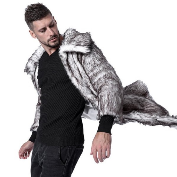 Men's Fur Coat Imitation Fox Fur Large Size Coat Trench Coat Faux  Coat New