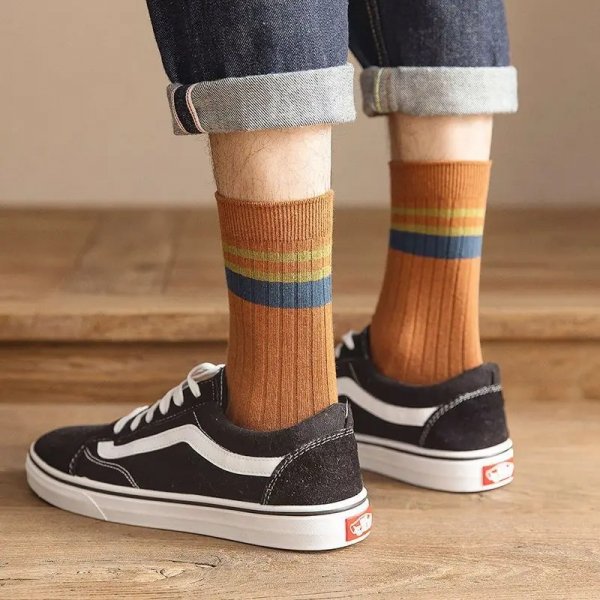 Men's Mid-calf Versatile Korean Style Japanese Style Academic Style Socks