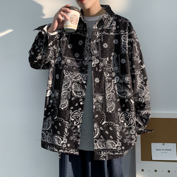 Paisley Long Sleeve Shirt Coat