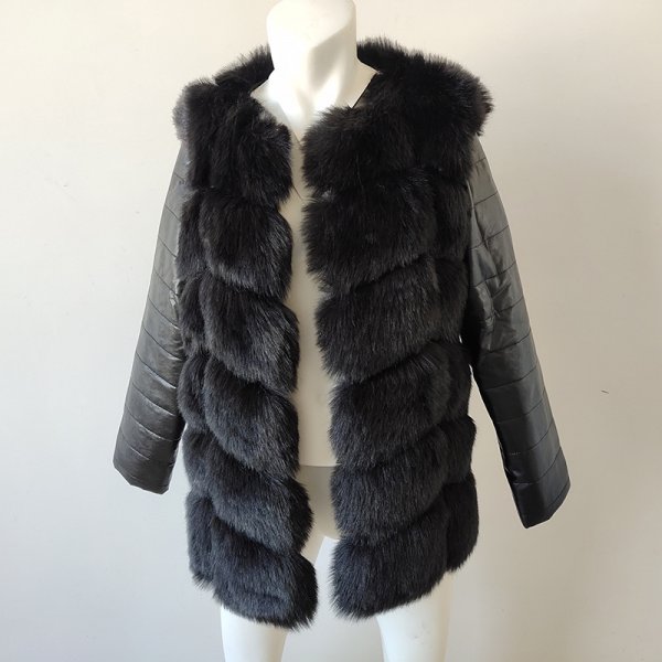 Faux Fur Coat Coat Slim Leather Jacket Women's Clothing