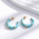 European And American Personalized C- Shaped Three-dimensional Love Titanium Steel Bohemian Earrings