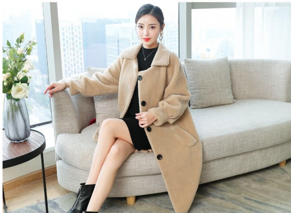 New style sheep shearing coat women loose fur coat