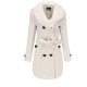 Woolen Coat Mid Length Women's Trench Coat With Large Fur