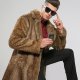 Men's Large Long Trench Coat Artificial Fox Fur Warm Coat