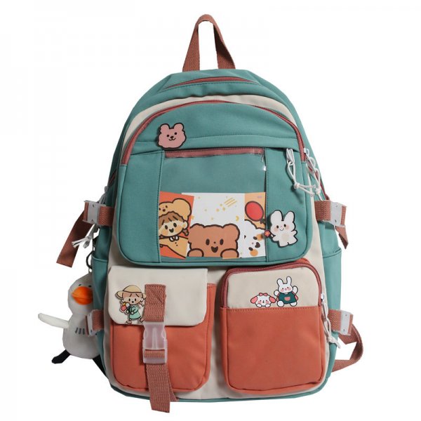 Women's Shoulder Contrast Color Cute Large Capacity Schoolbag