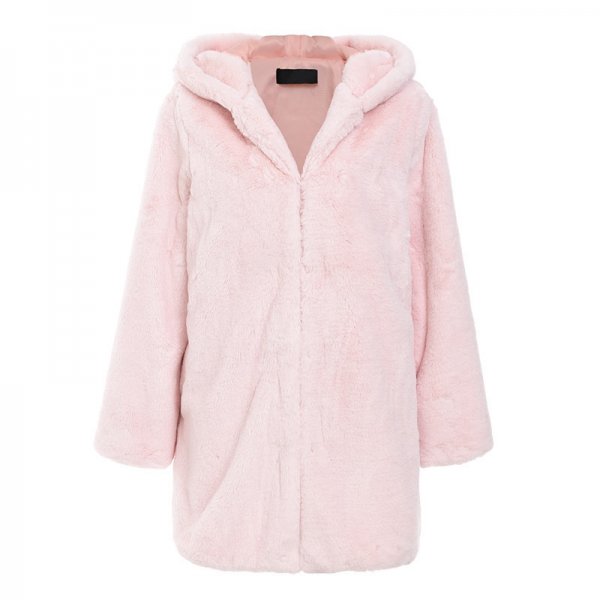 Faux Fur Plush Hooded Fur Coat Women's Fluffy Coat