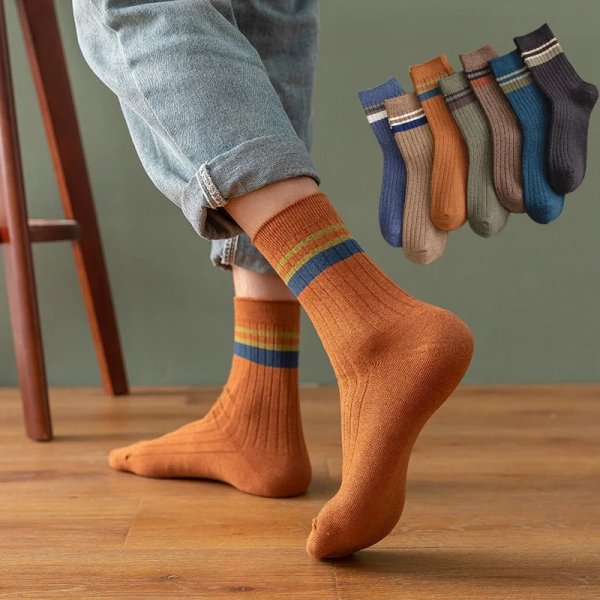 Men's Mid-calf Versatile Korean Style Japanese Style Academic Style Socks