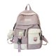 College Style Ins Color Matching Casual Double Pocket Student Schoolbag