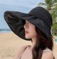 Women's Summer Large Brim Anti-ultraviolet Black Plastic Empty Top Sun Hat