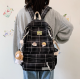 Japanese Plaid Backpack   Capacity Students Schoolbag Campus Stripe Style Fashionable Girl Travel Bag